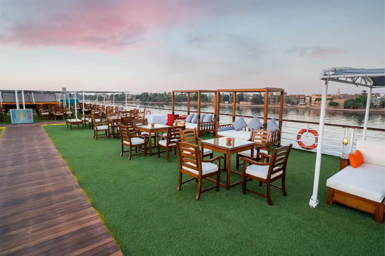 Sun deck of the City and Sea Adonis Nile Cruise Nile cruise